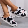 pantofole soffici tasman di design di alta qualità Pantofole da donna con zeppa piatta e fondo spesso Scarpe in gomma con plateau pantofole da mucca simpatico cartone animato