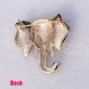 Broscher vintage elefant brosch glänsande kristall strass djur för kvinnor halsduk pins lady corsage mode smycken guld pläterad