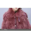 Women's Fur Imitate Coat Mid-Length Fashion Waist Winter 2023 Jacket Trend M383