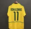 Brasil Retro Soccer Jerseys PELE Ronaldo Ronaldinho KAKA R. CARLOS BraziLS RIVALDO Classic Men Football Shirts 1997 1998 2000 2002 2004 2006 HOME AWAY 98 0 02 04 06