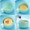 Bowls 850ml/29oz Microwave Soup Bowl With Lid And Handle -Grade Plastic Noodle Spoon Leak-proof Portable Breakfast Cup