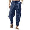 Pantalons pour hommes Style chinois traditionnel rétro hommes lin Cargo décontracté ample jambe large Zen Wushu ethnique Tang pantalon bas