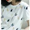T-shirts pour femmes Chemise pour femmes 2023 Mode d'été Hauts amples Manches courtes Dames Blanc Imprimer Basique 4XL Tempérament Style occidental Mince