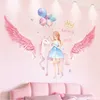 Naklejki ścienne Piękna jednorożec tapeta dziewczyna sypialnia sypialnia dekoracja pokoju planeta -balonowe naklejki Dekoracja pokoju dla dzieci 230410