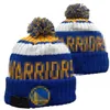 Men's Caps Golden States Beanies Warriors Beanie Hats All 32 Teams Knitted Cuffed Pom Striped Sideline Wool Warm USA College Sport Knit hat Hockey Cap For Women's a10
