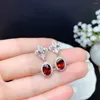 Stud Earrings Arrival Real Natural Garnet Gemstone S925 Silver Women Fashion Year Gift