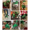 Cão vestuário 6 pçs / set cão gato traje de natal engraçado pet elf cosplay vestido com chapéu de festa pulseira kit filhote de cachorro pogal prop gatinho roupas 231110