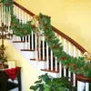 Decorative Flowers Wreaths Christmas Artificial wreath green outdoor pine tree wreath Mantel Stair Fireplace Garland with Pine cone for home decoration 231109