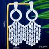 Dangle Earrings Siscathy Luxury Full Micro Cubic Zirconia Tassel Pendant Drop for Women 2023 Fashion Banquet Dubai Jewelry