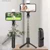 Selfie Monopods Wireless Remote Selfie Stick Stativ med Fill Light Mini Phone Stative Foldbar Portable Phone Stand Holder For Smartphone New Q231110