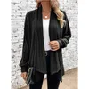 Kvinnors stickor Autumn Winter Solid Color Loose Casual Cardigan Female Fashion All-Match Coat Women Jacket Top Ladies Outwear