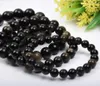 Strand retro Natural Obsidian Bead String Elastische Bracelet beroemde punk unieke herenjuwelen