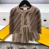 Designer meninas vestidos conjunto de luxo crianças cardigan tricô jaqueta casaco inverno blusas crianças outwear menina sem mangas colete saia conjuntos