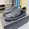 Modemän flugblock casuals skor tjocka bottnar springande sneakers Italy catwalk elastic band låga toppar läder designer walk fitness casual sportskor box eu 38-45