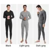 Men s termiska underkläder vinter män sätter mjuk bomullsfleece fodrade varma paneler långa johns övre termokläder pajamas 231109