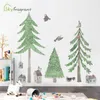 Stickers muraux Grand arbre de Noël frais papier peint papier auto-adhésif chambre décoration de la maison salon fond décoration murale 230410