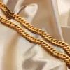 Biżuteria mody PVD Gold Pasted Chunky Cuban Choker Tarnish Darmowe wypowiedź Naszyjnik ze stali nierdzewnej dla kobiet