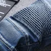 Jeans pour hommes Pantalon en denim classique de haute qualité Slim Fit Blue Biker Cargo Pantalon Mode Casual Ripped pour homme Plus Taille 42