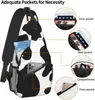 Backpack Black & White Cow Print Crossbody Sling Bag For Casual Shoulder Women Men