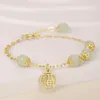 Strand Hetian Jade Kofuku Bracelet One's Whole Life Girl Country Tide Ancient Bell Imitation Hand String Woman Gift