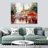 Affisch Picture European Rainy Market Impressionism Canvas Print Artwork for Cozy Living Room Wall Decor