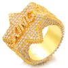 OEM ODM Мужские ювелирные изделия Позолоченные стерлингового серебра D Цвет VVS Муассанит Diamond King Star Хип-хоп кольцо