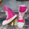 Casual Shoes Boots Rosy Red Women Ankle Breathable Canvas Flat Lace-up High-top Sneakers Spring Autumn Big Size Female