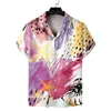 Heren Casual Shirts Summer Beach 3D Digitale printen Hawaiiaanse mode losse ontspannen korte mouw heren shirts direct 230408