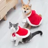 Dog Apparel Cat Christmas Hooded Cloak Cape Pet Christmas Costume Cat Santa Outfit Puppy Kitten Year Apparel Cosplay Robe for Xmas Party 231110