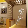 Window Stickers Horses Acrylic Wall Room Decoration Restaurant Mirror Adhesive 3d Horse Home Silver