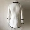بدلات نسائية Maxi 3xl Size 2XL Women England Jundland Sciets Double Breadted White Color Slim Blazers Wool Coat Coat