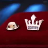 Broszki klasyczny królewski broszka koronna złota lapa męska Koszulka Akcesoria z kołnierza ze stali nierdzewnej małe piny biżuteria ślubna