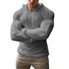Męskie dresy z długim rękawem ciasne, dopasowana koszulka sportowa fitness kombinezon z kapturem dno męskie koszule graficzne Pakiet