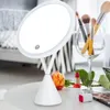 Kompaktspiegel, LED-Licht-Make-up-Spiegel für Touch-Taste, Heim-Desktop, USB-Aufladung, Helligkeit, verstellbarer Kosmetikspiegel, 1 x 5 x Lupe, 231109