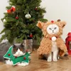 Dog Apparel Pet Christmas Elk Cloak Cat Winter Warm Cloak Dog Cute Pet Clothes Cat Coat Thickened Dog Autumn Winter Cloak Pet Supplies 231110