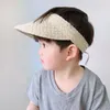 Wide Brim Hats Student Solid Color Anti-UV Sun Hat Empty Top Straw Women Children Short Korean Style Cap Shading