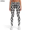 女性のレギンスkyku leopard leggings women black and white Pounser