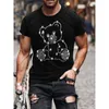 T-shirt da uomo T-shirt moda uomo qualità Casual Streetwear Manica corta Leopard Drill Uomo Abbigliamento T-shirt O-Collo Maglietta Y2K 230408