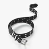 Ceintures 110 cm étoile oeil Rivet ceinture Goth Style Punk femmes hommes jean Double oeillet œillet taille sangle PU cuir Cummerbunds