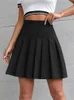 Rokken preppy stijl hoge taille vaste geplooide mini rok dames zomers veer Koreaanse mode schattig wit aline skort y2k strak 230410