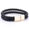 Other Bracelets Wholesale Hand Woven Mtilayer Mens Bracelet Jewelry National Style Retro Alloy Magnetic Buckle Leather Drop D Dhgarden Dhale