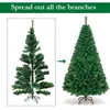 Juldekorationer Vebreda 6ft Premium Tree Pine gångjärn Konstgjord semester W 1000 Tips Metal Base Green 231110