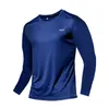 Men's TShirts Ice Silk Long Sleeve Men's Spring Thin Section Quick Dry Breathable TShirt Simple Outdoor Casual Gym Clothing Fitness Equipment 230410