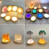 Table Lamps Usb Plug Wooden Led Lamp Round Display Stand Lamp Art Ornament Luminous Base Ambient Lamp Night Light R231114