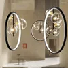 Lustres nordique moderne LED lustre suspension pour chambre à coucher salon Loft décoration de la maison 7/10 verre clair bulles abat-jour