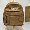 Backpack Customized Name Strip Velvet Corduroy 2023 Women's Bag Simple And Casual Girl