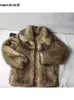 Men's Fur Faux Fur Mauroicardi Winter Short Thick Warm Hairy Shaggy Faux Raccoon Fur Coat Men Long Sleeve High Quality Luxury Fluffy Jacket 2023 J231110