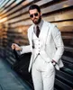 Herrenanzüge Blazer Herrenanzug 3 Stück Weiß Cord Slim Fit Blazer Weste Hosen Mode Arbeitskleidung Bräutigam Business Kausal Abschlussball Party Tailore