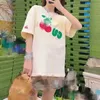 2023 Neue Designer-Frauen-T-Shirt High-End-Hemd Hochwertige Version Ärmel - Shirt Cherry Letter Small Stickerei Loose Relaxed Unisex
