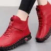 Dress Shoes Fur Thick Boots Women's Short Leather Boots Ladies Furry Orthopedic Shoes Woman Winter Waterproof Snow Boot Botas Mujer 231110